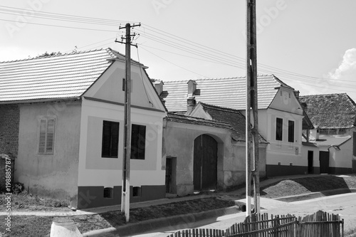Fototapeta Naklejka Na Ścianę i Meble -  Typical rural landscape in Veseud, Zied, a village in the commune Chirpăr from Sibiu County, Transylvania, Romania, first attested in 1379