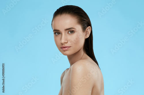 Skin Beauty. Beautiful Woman With Healthy Body And Face Skin