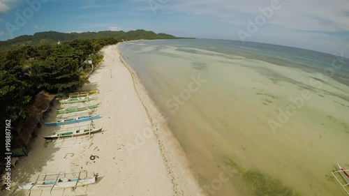 Filipino coast near with sea, Bohol Island, Philippines. Aerial view. photo