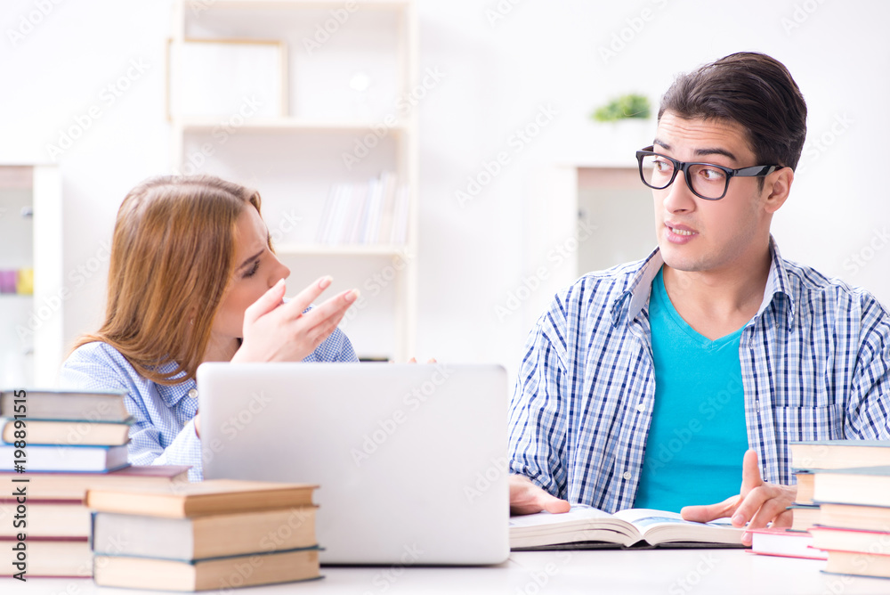 Two students preparing to school exams Two students preparing to school exams