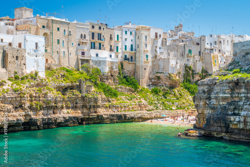 Fototapeta Naklejka Na Ścianę i Meble -  Scenic sight in Polignano a Mare, Bari Province, Apulia (Puglia), southern Italy.
