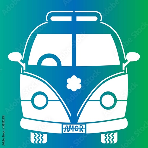 Hippie car stencil	