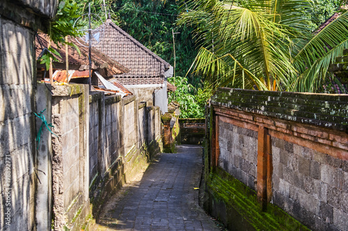 Small narrow street in Ubud city, Bali island, Indonesia © Alexey Pelikh