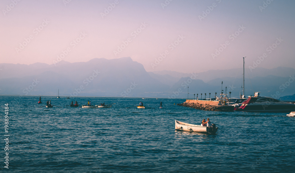Beautiful coast of Garda Lake, Italy