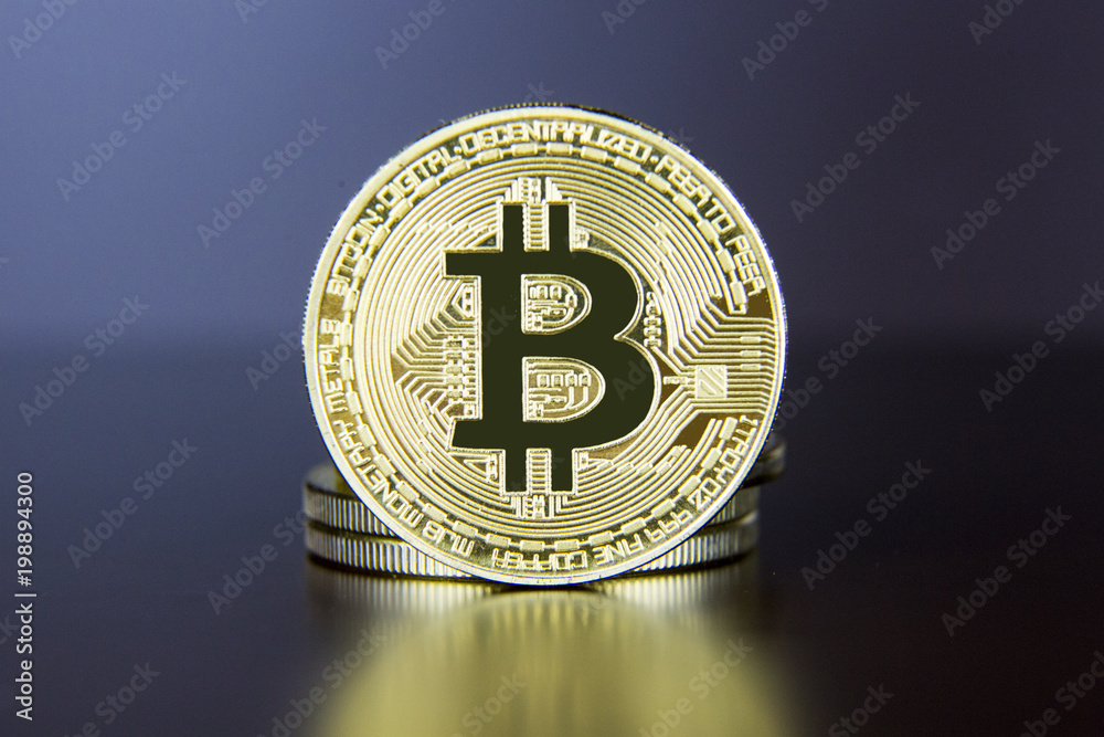 the bitcoin on a dark background the bitcoin on a dark background