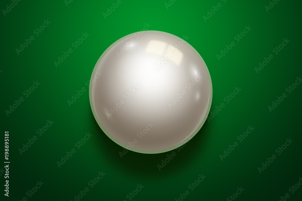 Black realistic billiard eight ball on green table. Black realistic billiard eight ball on green table.