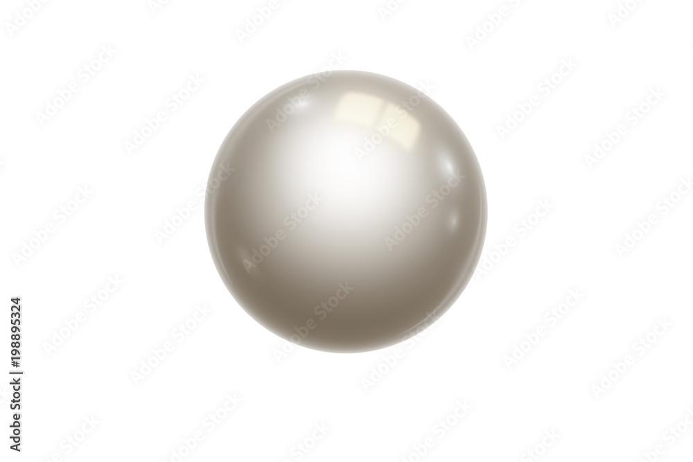 Billiards, white ball without numbers, cue ball of ivory color, isolated on white background. Snooker. Illustration