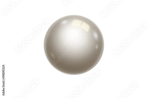 Billiards, white ball without numbers, cue ball of ivory color, isolated on white background. Snooker. Illustration