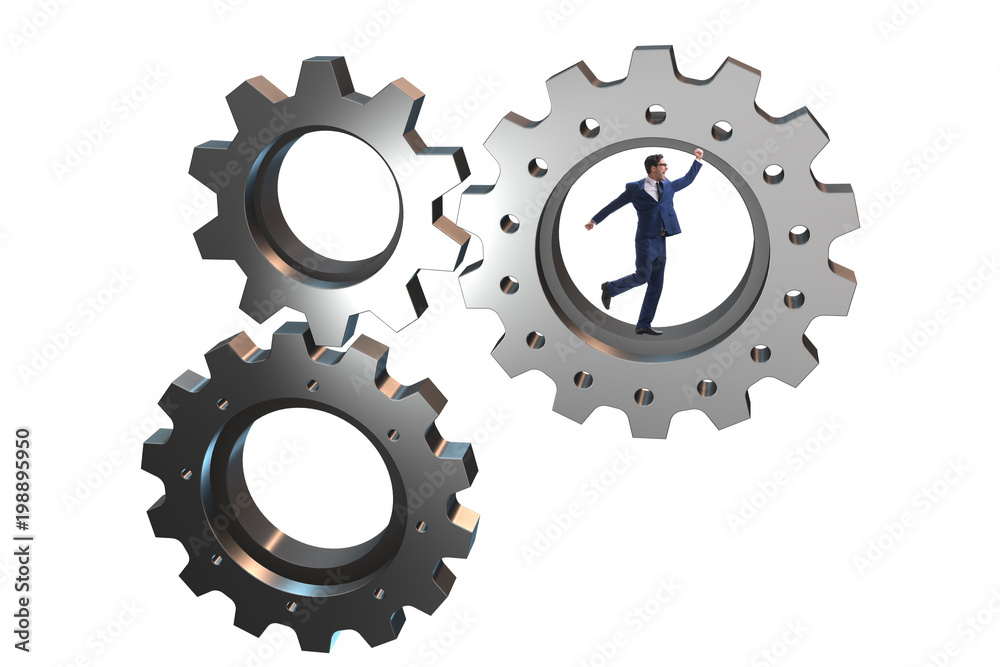 Teamwork concept with cogwheels and business people Teamwork concept with cogwheels and business people