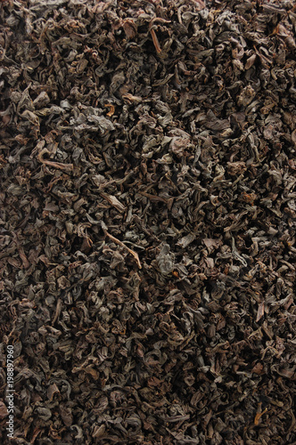 Dark Loose Leaf Tea Background, Black Golden Leaves Blend Texture Pattern Closeup Detail, Vertical Large Detailed Textured Macro Wallpaper