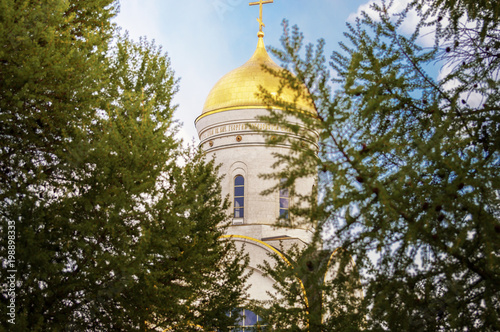 Golden domes of churches in Russia