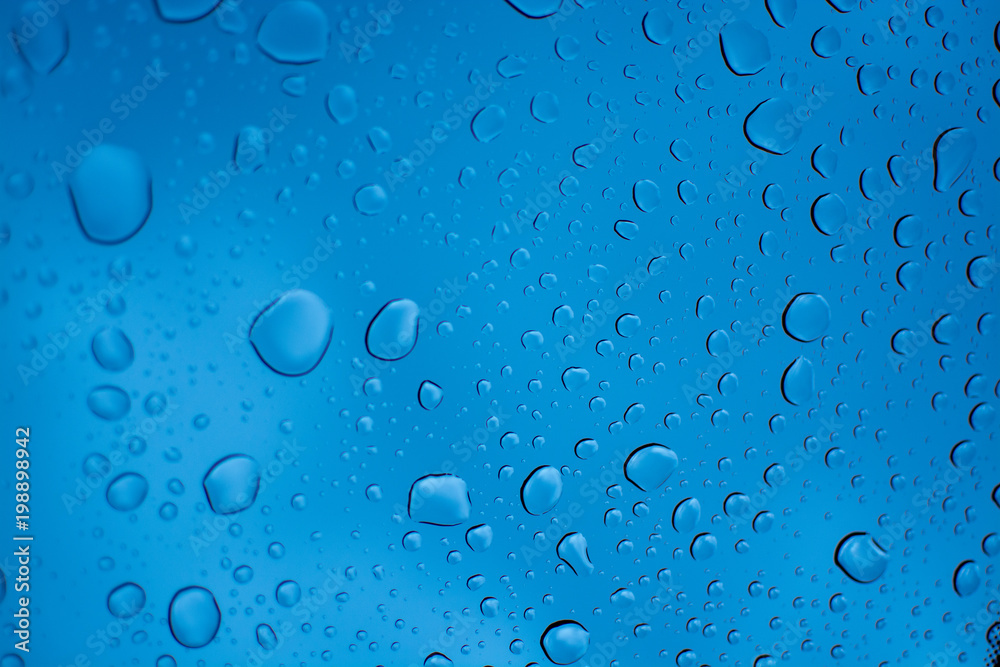 Abstract water or rain drops transparent background, wallpaper close-up