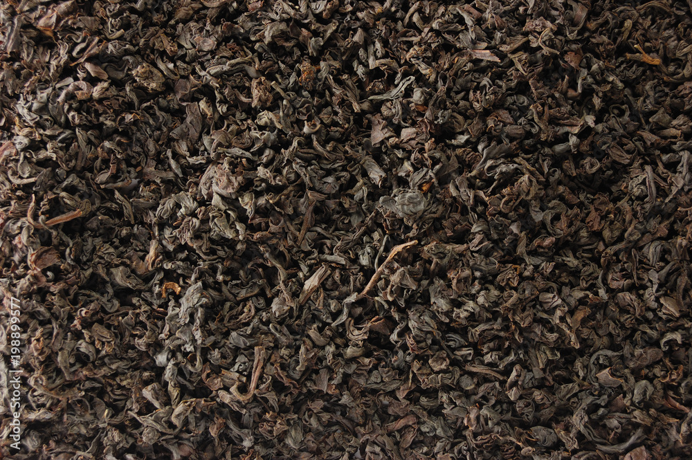 Dark Loose Leaf Tea Background, Black Golden Leaves Blend Texture Pattern Closeup Detail, Horizontal Large Detailed Textured Macro Wallpaper Dark Loose Leaf Tea Background, Black Golden Leaves Blend Texture Pattern Closeup Detail, Horizontal Large Detailed Textured Macro Wallpaper