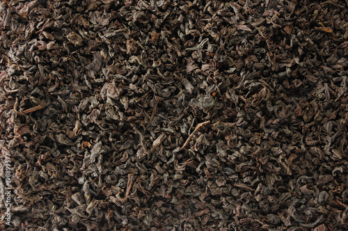Dark Loose Leaf Tea Background, Black Golden Leaves Blend Texture Pattern Closeup Detail, Horizontal Large Detailed Textured Macro Wallpaper
