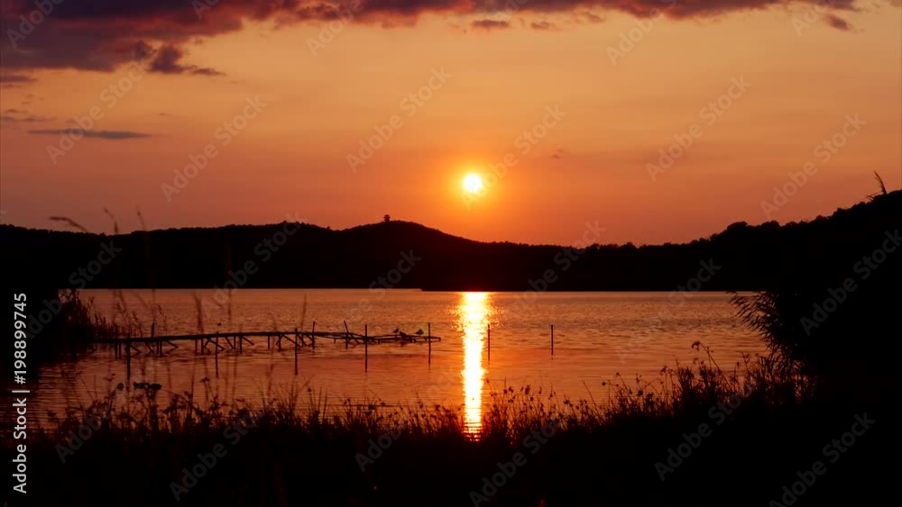 Sunset at the inner lake of Tihany, Hungary, 4K Sunset at the inner lake of Tihany, Hungary, 4K
