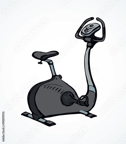 Exercise bike. Vector drawing