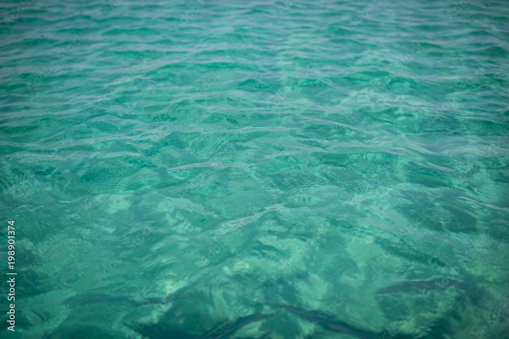 Holiday concept, turquoise water in calm