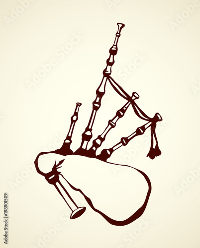 Tablou canvas Bagpipes. Vector drawing