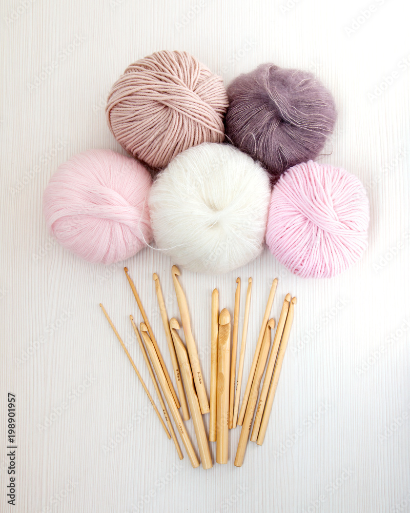 Pastel yarn balls Stock Photo by ©anskuw 105010864