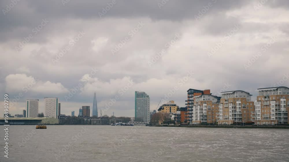 View of the embankment of central London. View of the embankment of central London.