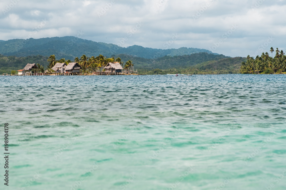 kuna village on island, San Blas, Guna Yala, Panama