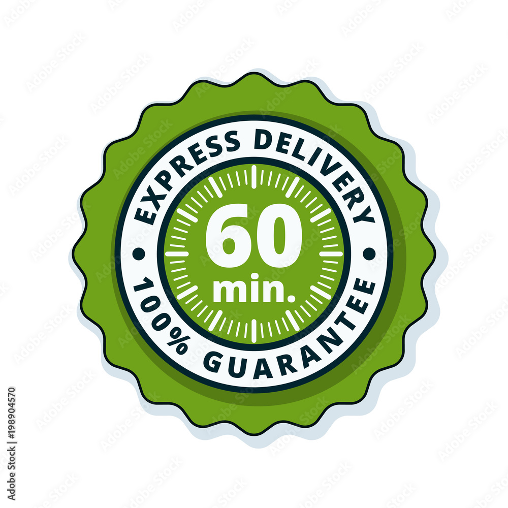 60 minutes Express Delivery illustration 60 minutes Express Delivery illustration