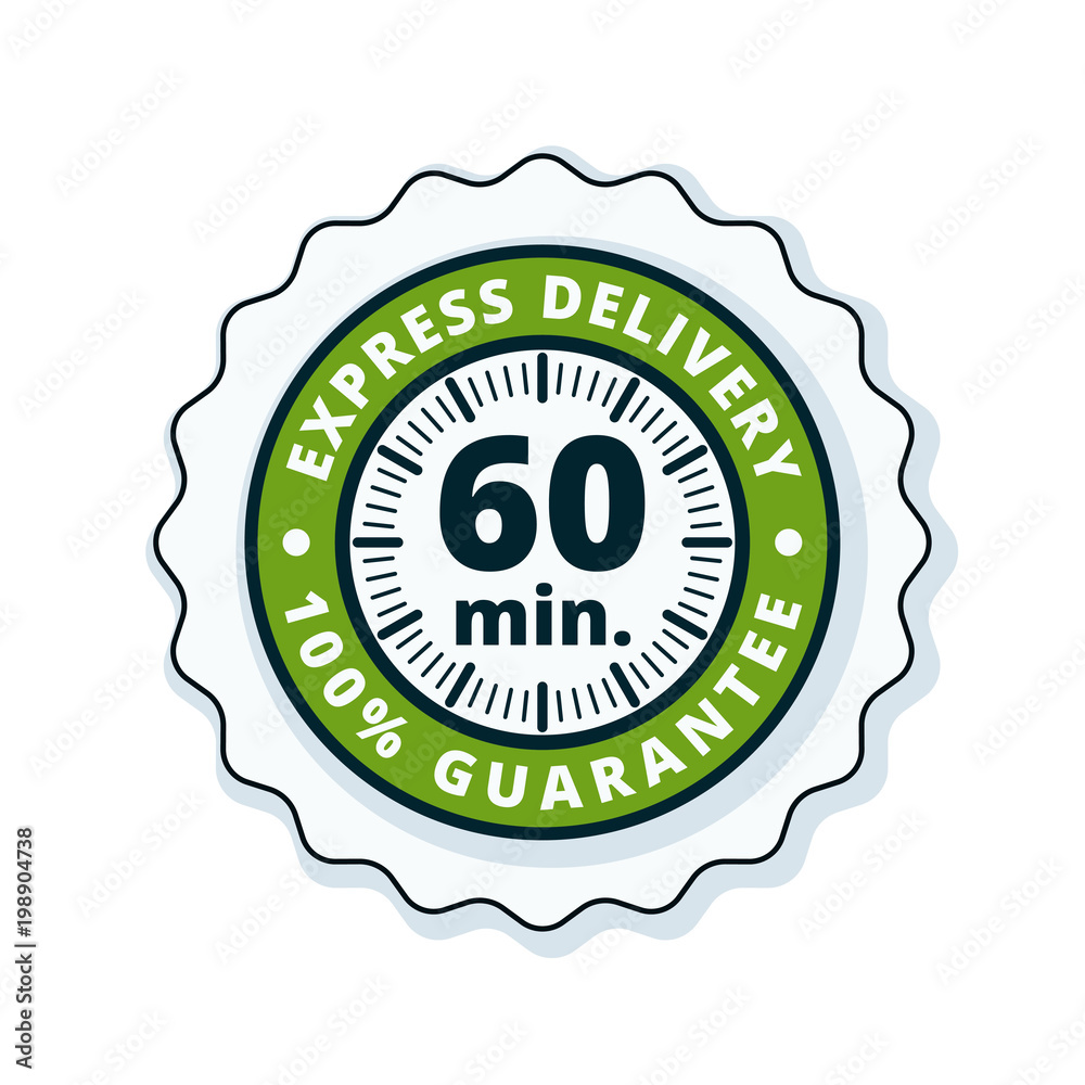 60 minutes Express Delivery illustration 60 minutes Express Delivery illustration