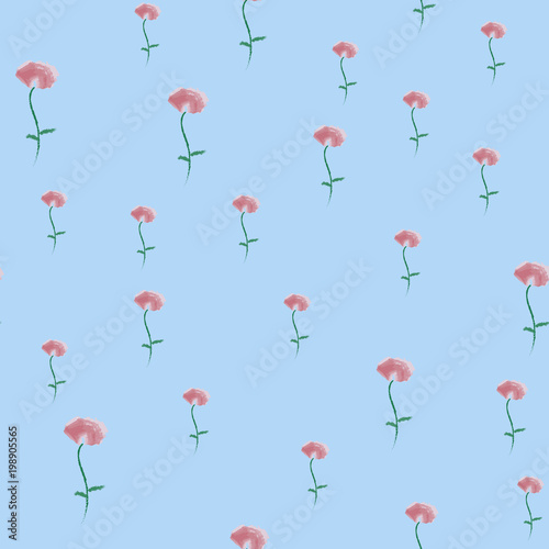 Vector seamless pattern whith small watercolor flowers