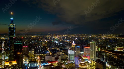 Wallpaper Mural sunset night illumination taipei tower downtown aerial panorama 4k timelapse taiwan
 Torontodigital.ca
