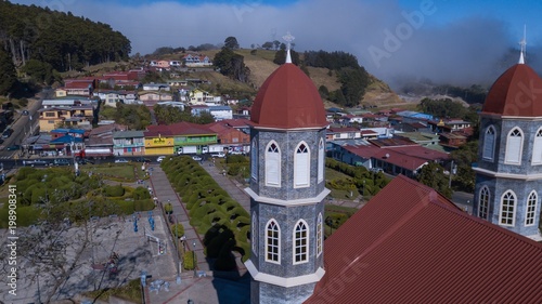 Aerial View of the Zarcero Park in Costa Rica photo