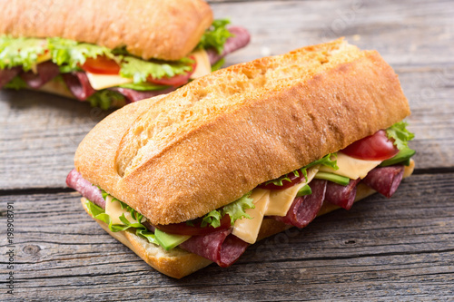 Ciabatta sandwich with lettuce