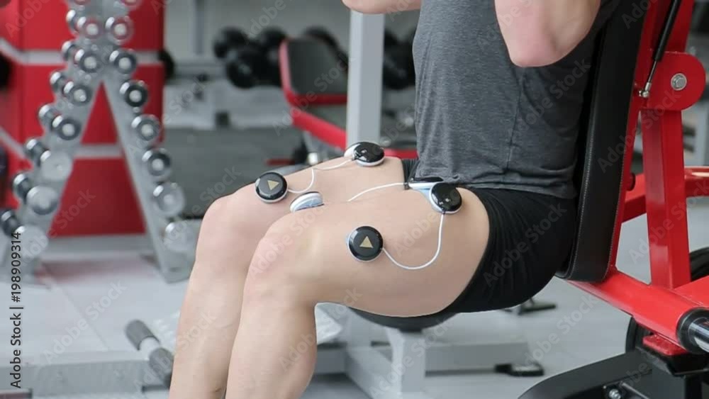 Electro stimulation of muscles, stimulation of muscles, treating sports injuries, myostimulator