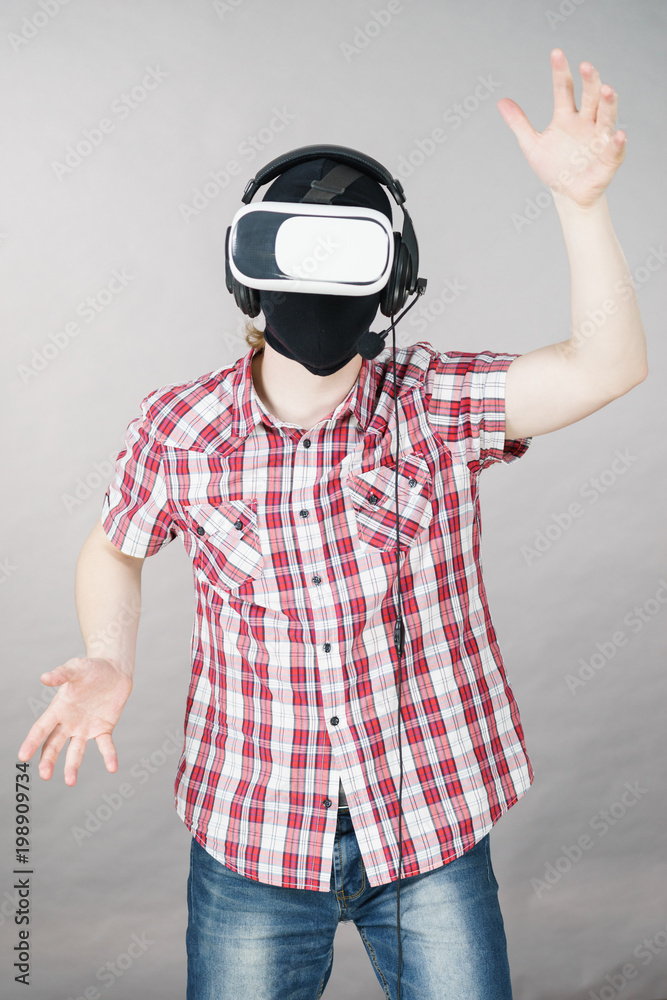 Gamer man wearing VR Gamer man wearing VR