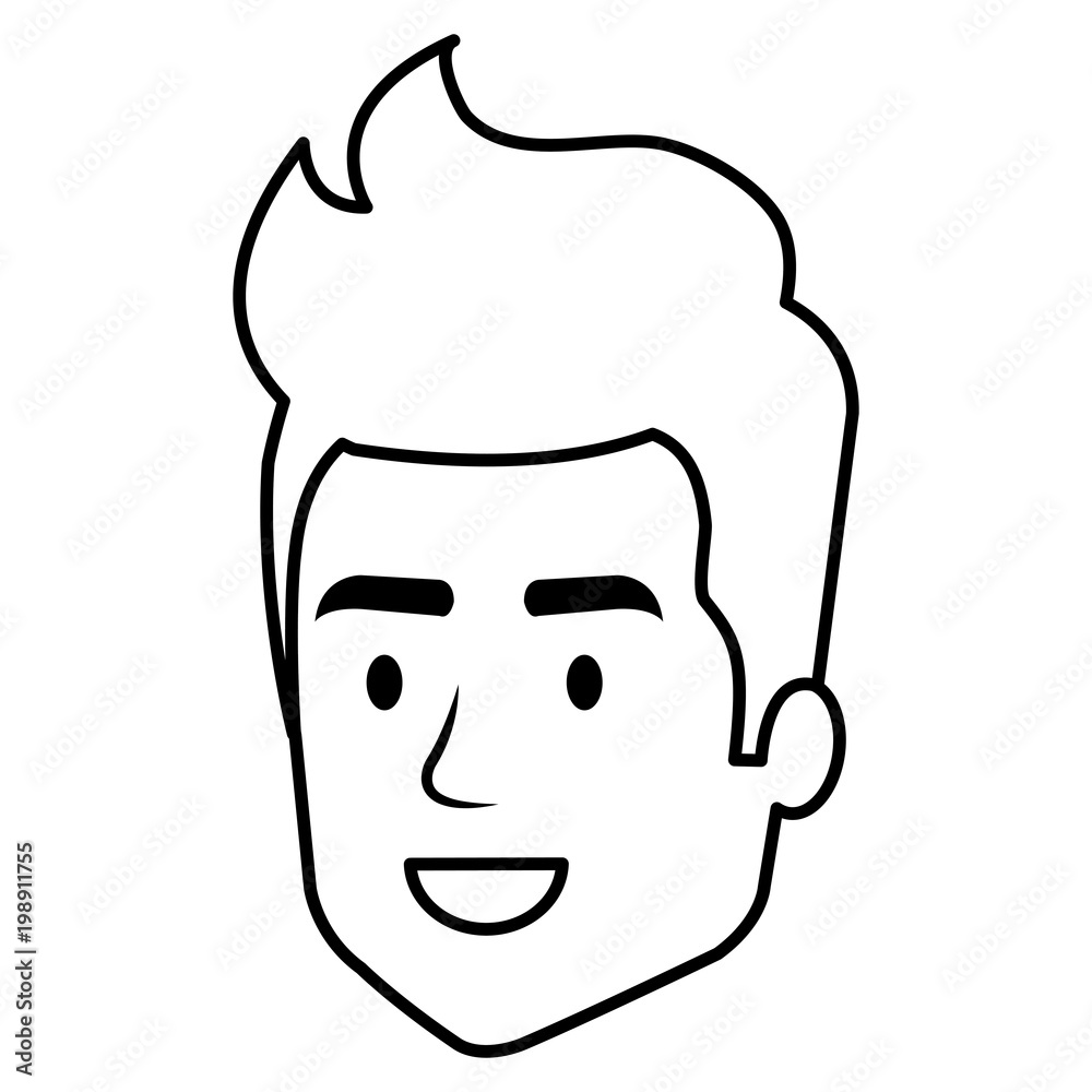 young man head avatar character vector illustration design young man head avatar character vector illustration design