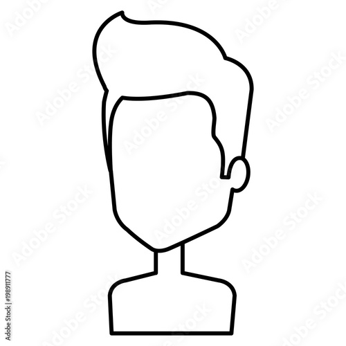 young man shirtless avatar character vector illustration design