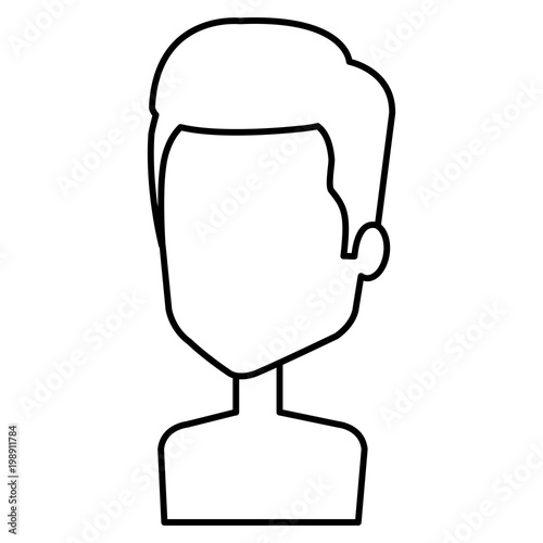 young man shirtless avatar character vector illustration design