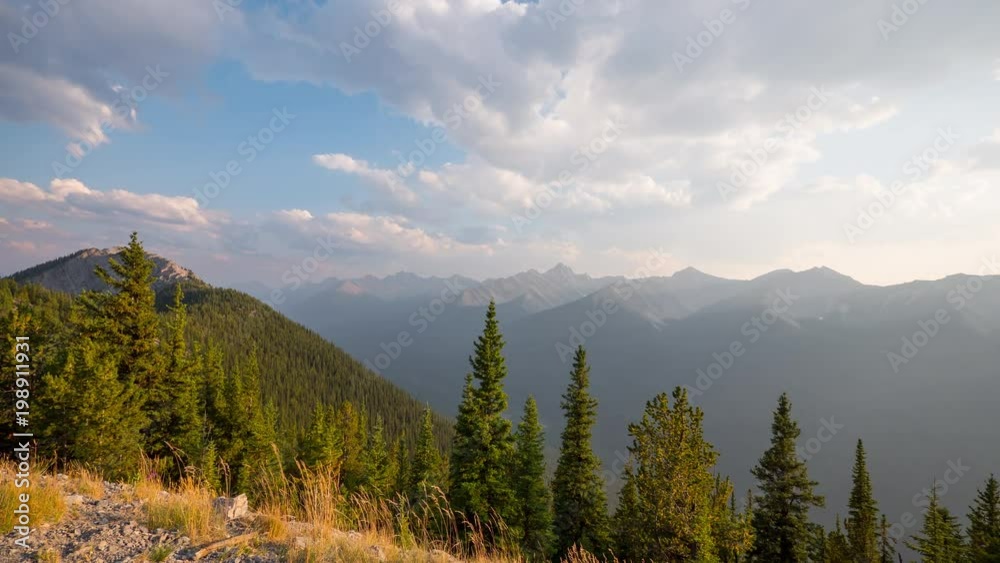 Timelapse of mountains with trees