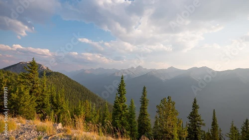 Timelapse of mountains with trees