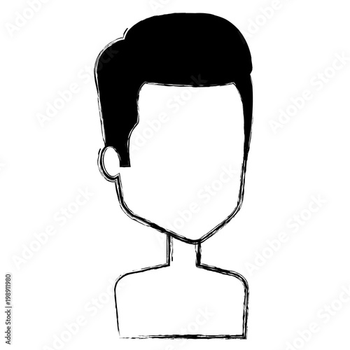 young man shirtless avatar character vector illustration design