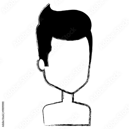 young man shirtless avatar character vector illustration design