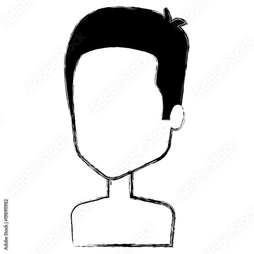 young man shirtless avatar character vector illustration design