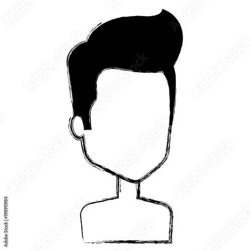 young man shirtless avatar character vector illustration design