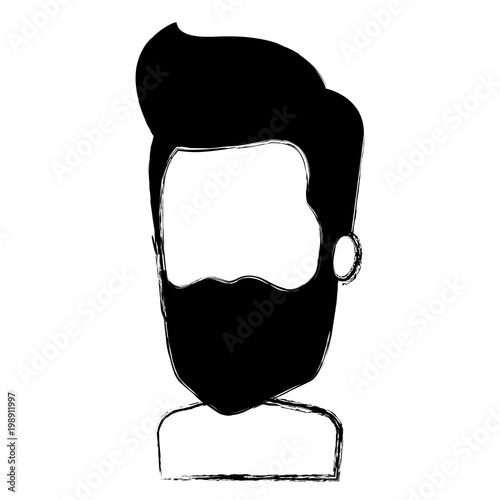 young man with beard shirtless avatar character vector illustration design