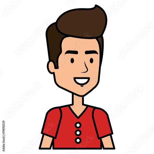 young man avatar character vector illustration design