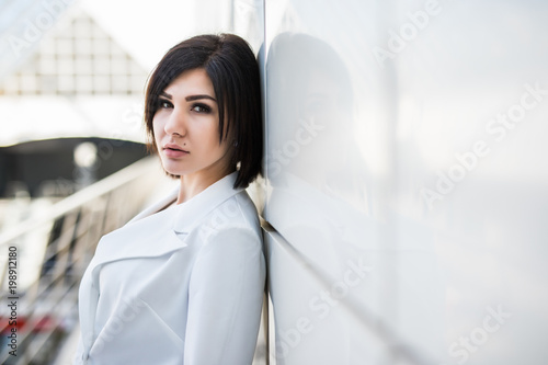 Portrait of modern business woman in the office. Business concept