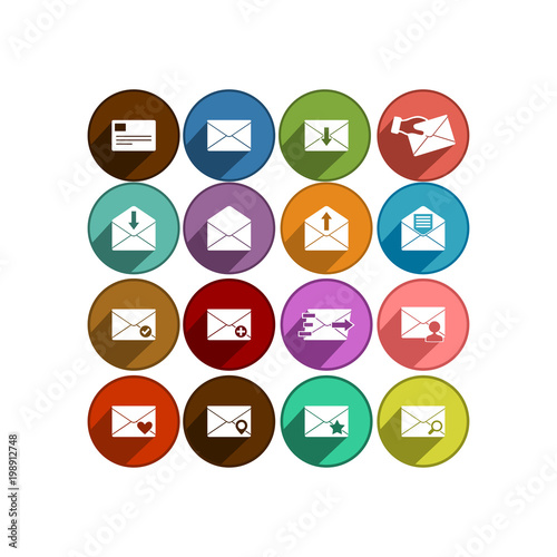 Mail icon. Flat vector icon set