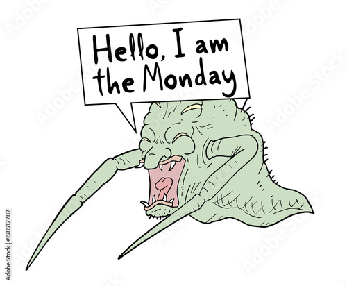 Funny Monday message design