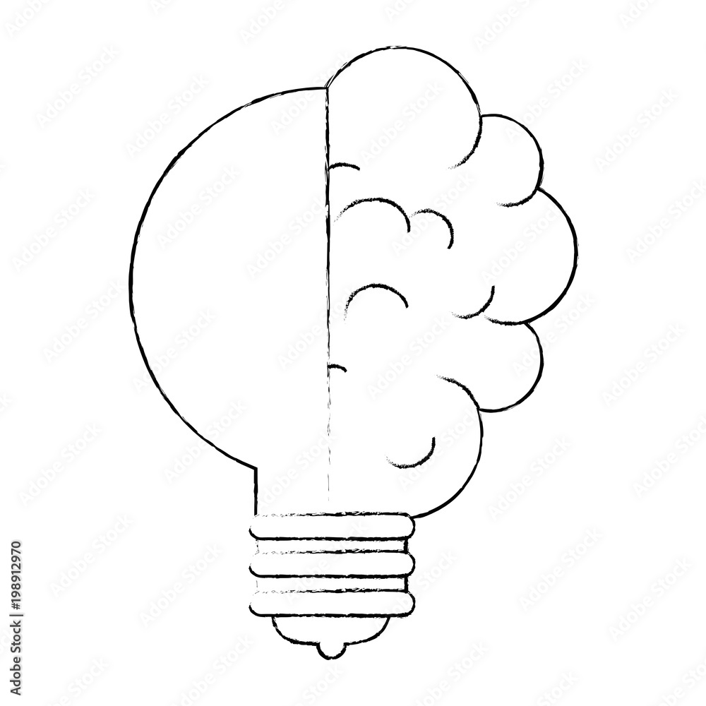 bulb light idea with brain vector illustration design bulb light idea with brain vector illustration design
