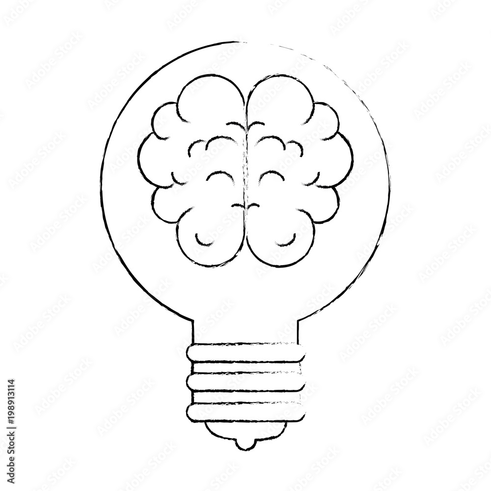bulb light idea with brain vector illustration design bulb light idea with brain vector illustration design