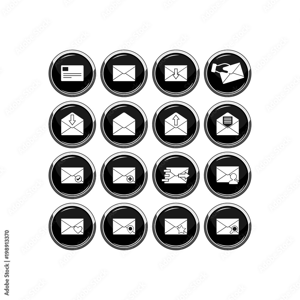Mail icon. Flat vector icon set Mail icon. Flat vector icon set